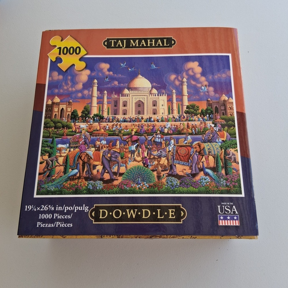 Dowdle Taj Mahal Jigsaw Puzzle 1000 Pieces Folk Art New